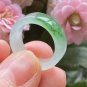 Type A Translucent Jadeite Jade Ring Grade A Myanmar Icy Green Jade Band Ring