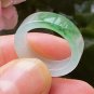 Type A Translucent Jadeite Jade Ring Grade A Myanmar Icy Green Jade Band Ring