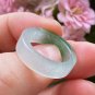 Type A Translucent Jadeite Jade Ring Grade A Myanmar Icy Green Jade Band Ring