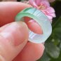 Type A Translucent Jadeite Jade Ring Grade A Myanmar Icy Green Jade Band Ring