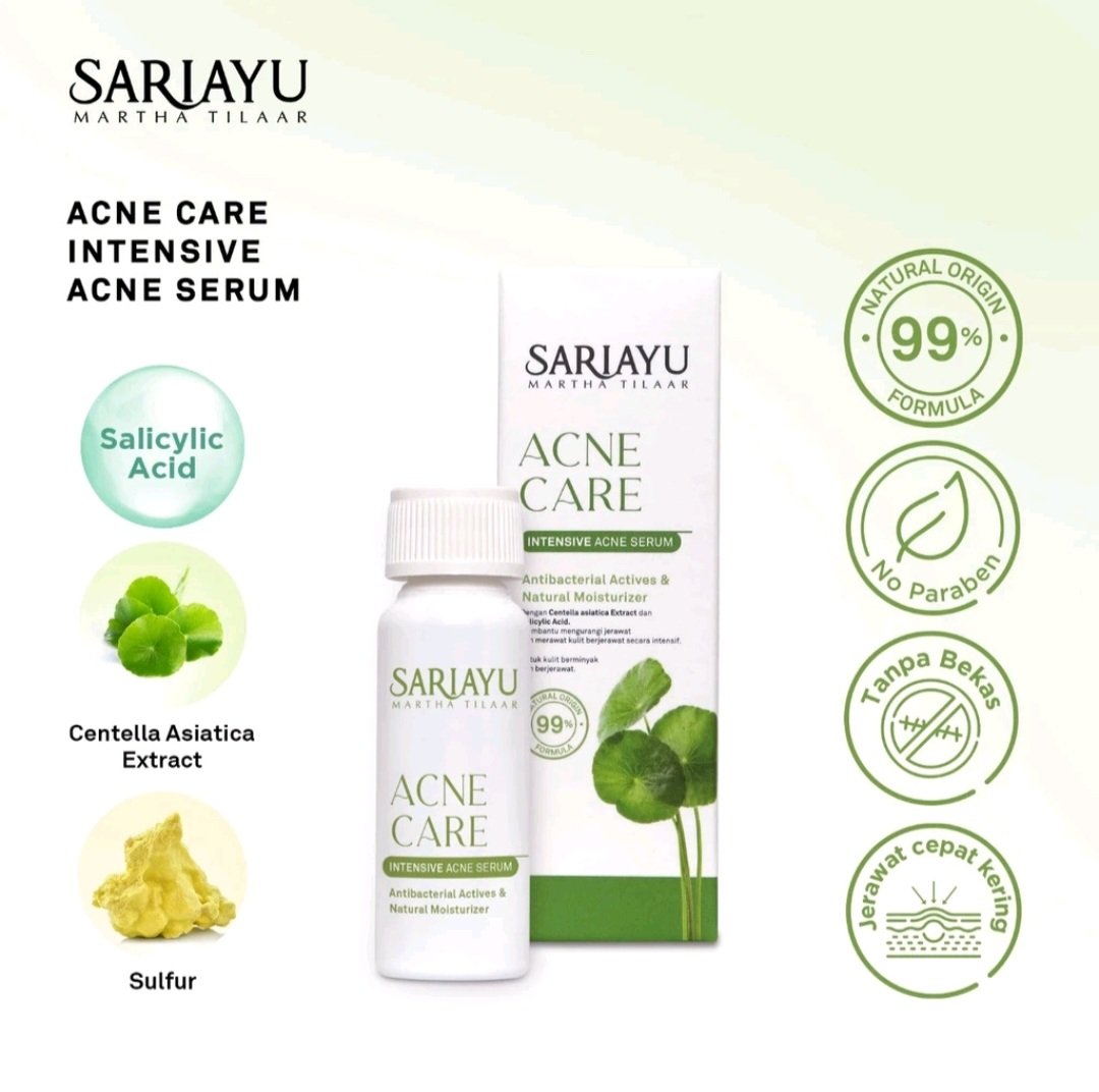 Sariayu Intensive Acne Care Serum Centella Asiatica Extract ans Salicyclic Acid Acne Skin 12ml 1pcs