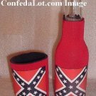 Can and Bottle Koozie Coolie Set Insulated RED NEW Keeps Beverages cold or hot Confederate