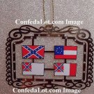 WHOLESALE 50 Brass Confederate Flags of Confederacy Dangling Ornaments NEW