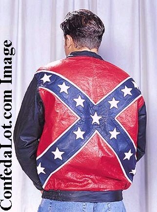 WHOLESALE Confederate Flag Leather Bomber Style Jacket SIZE 2 EXTRA LARGE -...