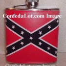 LEATHER Hip Flask Confederate Stainless Steel Hip Flask NEW Red