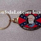 Robert E Lee Solid Brass n Enamel Engraved Keychain NEW