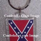Confederate Flag Fine Lucite Keychain Rectangular style NEW