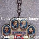 CSA Confederate Commanders Carved Wood Full Color Key Chain Features All Commanders - Antique Style