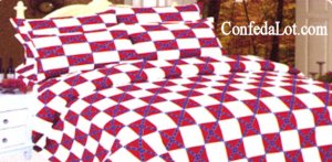 Confederate FULL Size WHITE/RED Sheet Set NEW