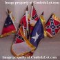 6 Flags of Confederacy Desk set with Wood Base NEW Confederate