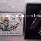 C S A  Civil War Blade Set with Decorative Tin Collectors Case NEW War Scene
