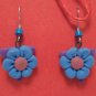 Lavender traingle blue flower earrings