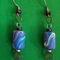 Blue swirl bead earrings