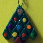 Christmas Tree Earrings, small drk green