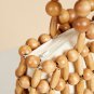 Woven Girl From Natural Wood Beads Handbag