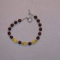 Cranberry and Yellow Speckle Bracelet