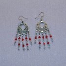 Small Red and Ab Swarovski Crystal Chandelier Earrings