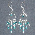 Small Turquoise Swarovski Crystal Chandelier Earrings