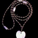 Lavender Shell Heart Pendant