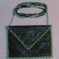 Emerald Beaded Embossed Faux Leather Amulet Bag