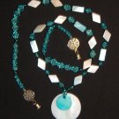 Two-Tone Turquoise Shell Pendant