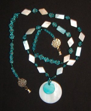 Two-Tone Turquoise Shell Pendant