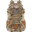 30L Military Molle Tactical Backpack Rucksack Camping Hiking Bag Outdoor Travel Brown Camo