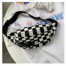 Black and White Checkered Trendy Waist Bag Fanny Pack