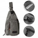 Men's Canvas Sling Bag Chest Pack Crossbody Bag Gray
