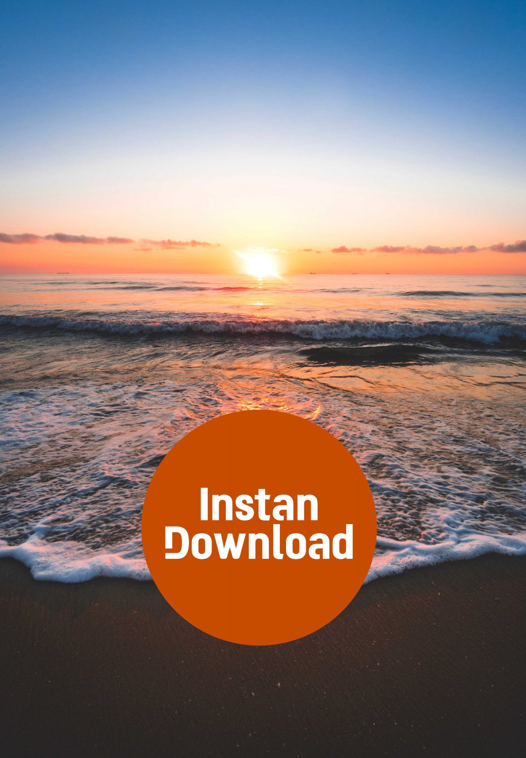 Radiant Beach Sunset: Waves Embrace the Day's End