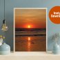 Seaside Sundown: The Ocean's Fiery Evening Retreat