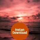 Crimson Tide: Majestic Sunset Over the Ocean's Horizon