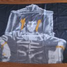 SCAREFACE  FLAG FABRIC BLACK AND WHITE WITH SOME YELLOW ON THE FLAG 34 1/2 X 60 3/4  INCHES!!