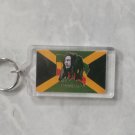 BOB MARLEY FREEDOM FLAG 1 5/8 X 2 1/2 INCHES KEY CHAIN BOTH SIDES ARE SAME PICTURE!! VERY RARE!!