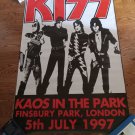 KISS KAOS IN THE PARK FINSBURY PARK LONDON 5th JULY 1997 ORIGINAL TOUR POSTER!!