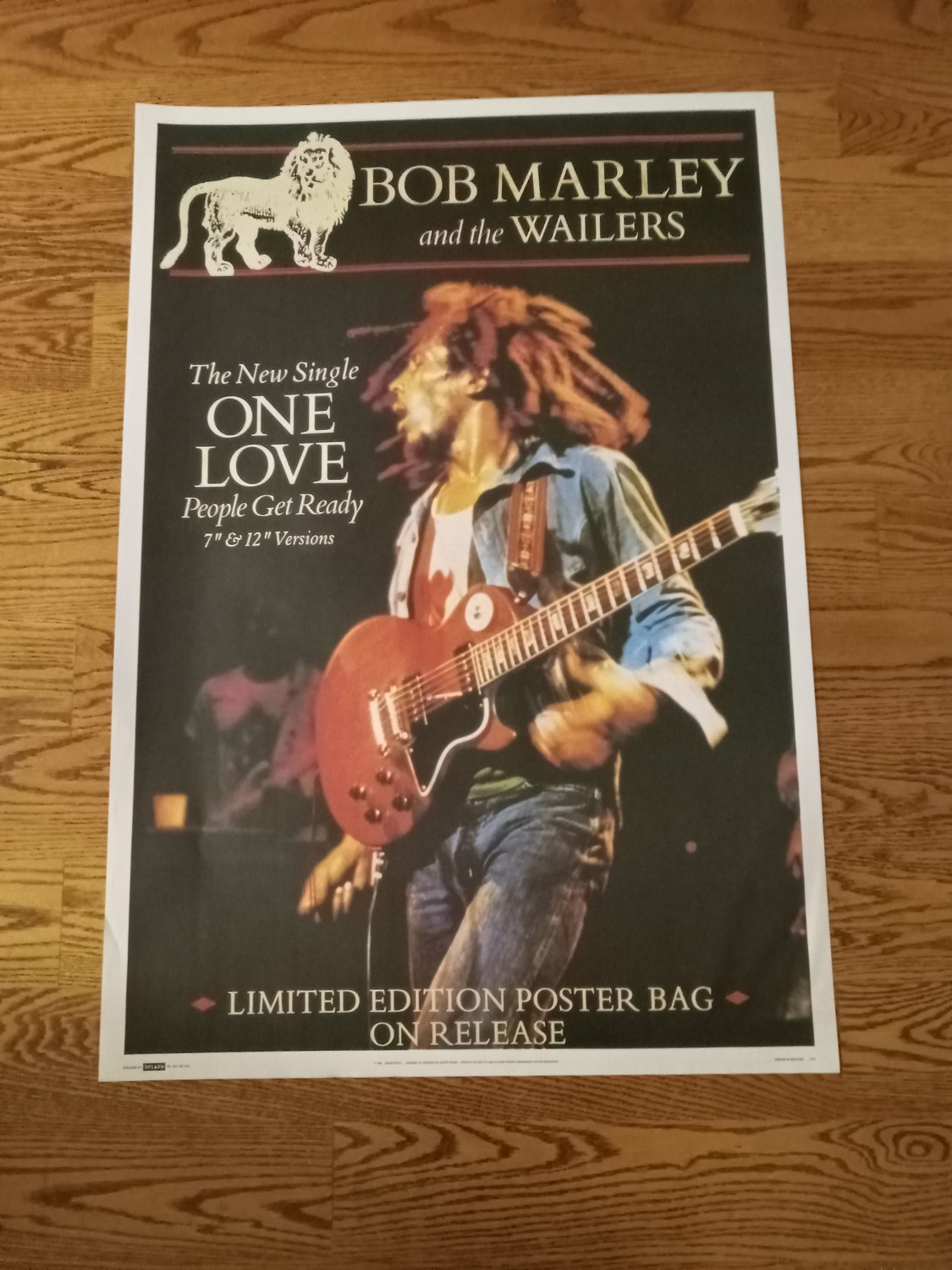 BOB MARLEY AND THE WAILERS NEW SINGLE "ONE LOVE" PROMO PRINTED IN  ENGLAND!!