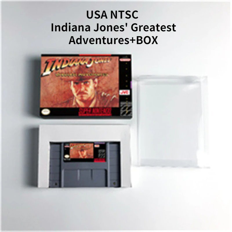 Indiana Jones' Greatest Adventures Action Game for SNES 16 Bit, USA BOX