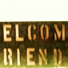 Copper WELCOME FRIENDS sign 6" x 12"