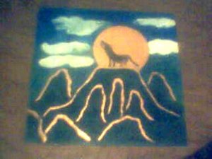 copper art " Shadow Wolf "
