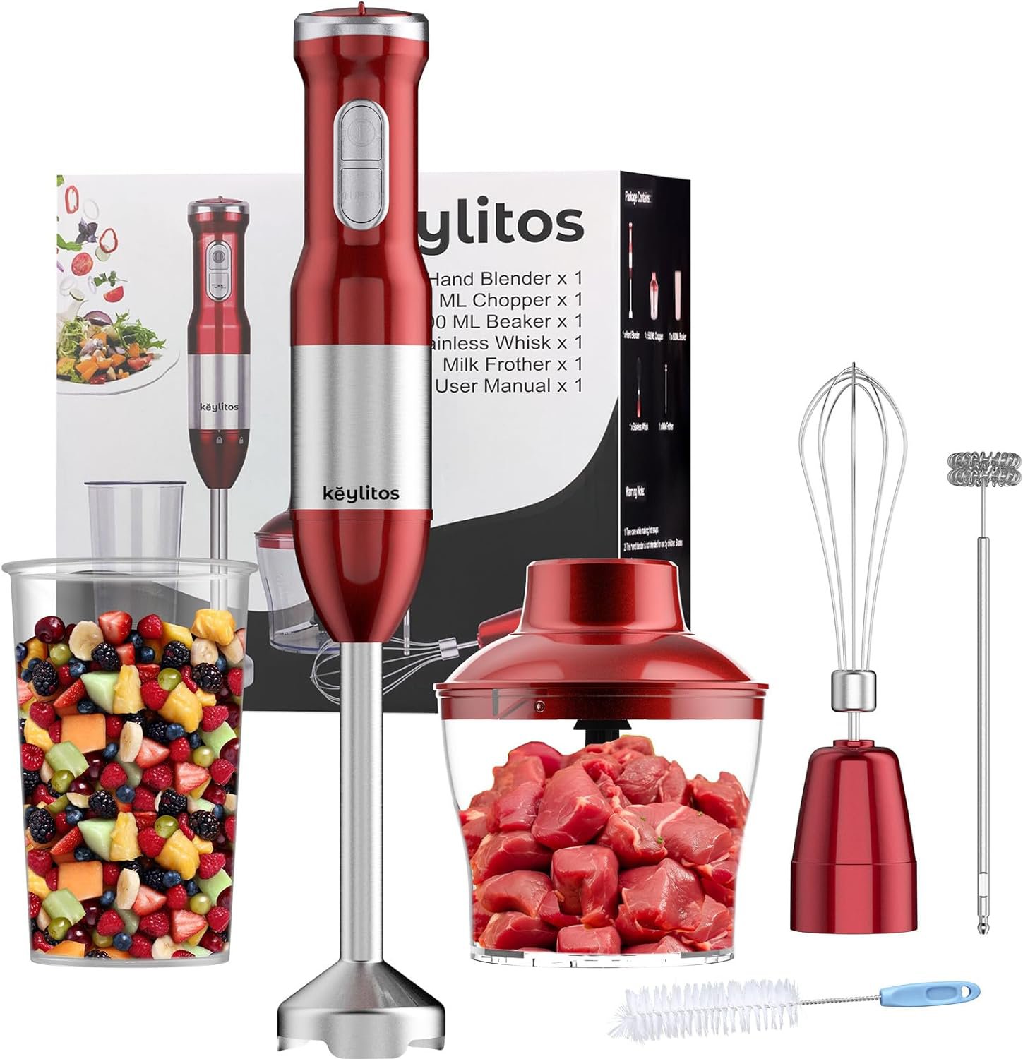 Keylitos 5 in 1 Immersion Hand Blender Mixer, [Upgraded] 1000W Handheld