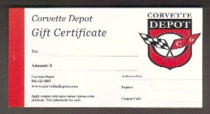 $5.00 - Corvette Depot Gift Certificate