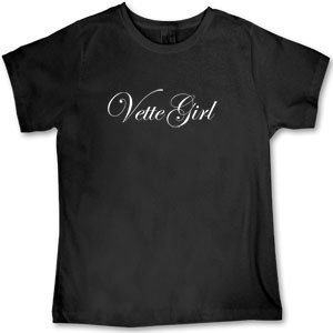 Women's Black "Vette Girl" Scoop Neck T-Shirt - S