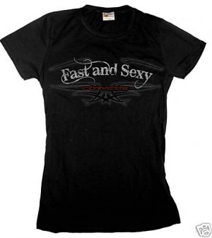 Women's Black Corvette "Fast and Sexy" Shirt - 2XL