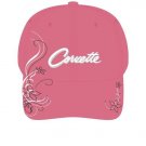 Women's Pink Corvette Script Hat with Rhinestones