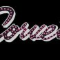 Women's Corvette Script Black Shirt with Pink Rhinestone - 2XL