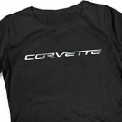 Women's Corvette Script "Chrome"  Scoop Neck T-Shirt - S