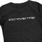 Women's Corvette Script "Chrome"  Scoop Neck T-Shirt - S