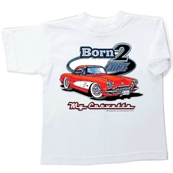 Children's Born 2 Cruz My Corvette White T-Shirt -2-4