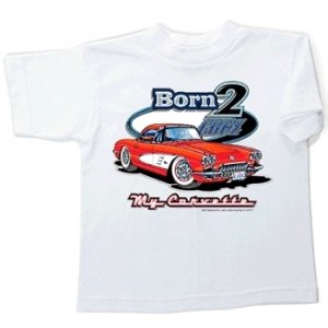 Children's Born 2 Cruz My Corvette White T-Shirt -2-4