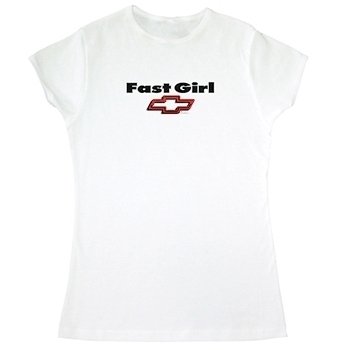 Women's Fast Girl Chevy Bowtie White T-Shirt - XL